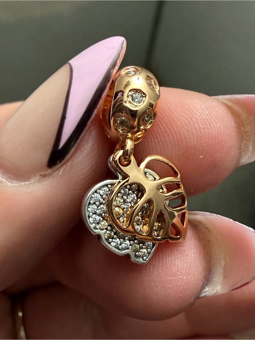 Pandora Rose “Come Fly With Me” Sparkling Leaves Dangle #788247CZ
